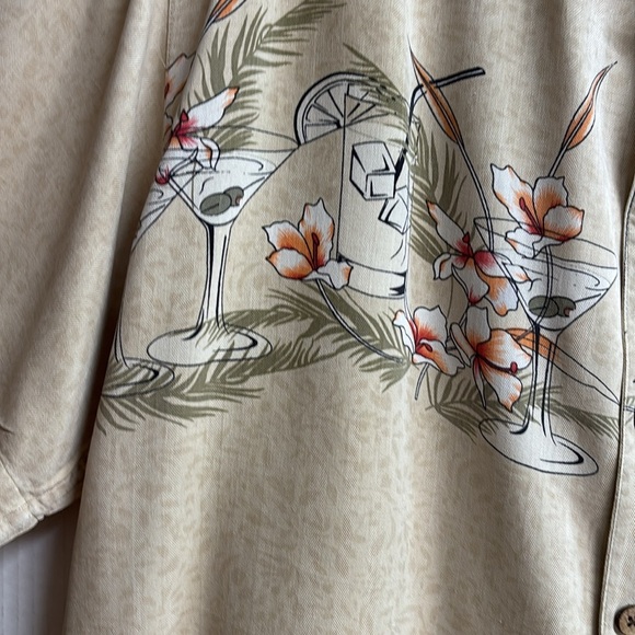 Island Republic Men's Hawaiian Shirt Button Down 100% Silk Short Sleeve Size XL - Picture 5 of 14
